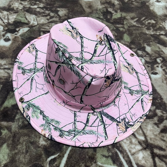 Pink Camouflage Wide Brim Hat - Picture 2 of 11